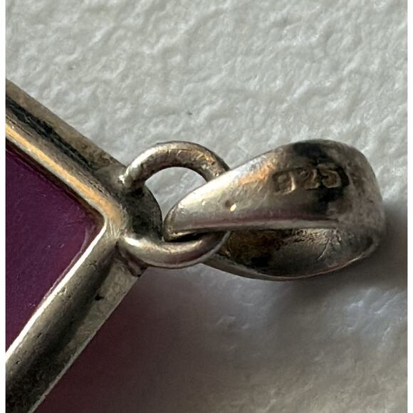 Sterling Silver Purple Agate Pendate - Picture 6 of 8